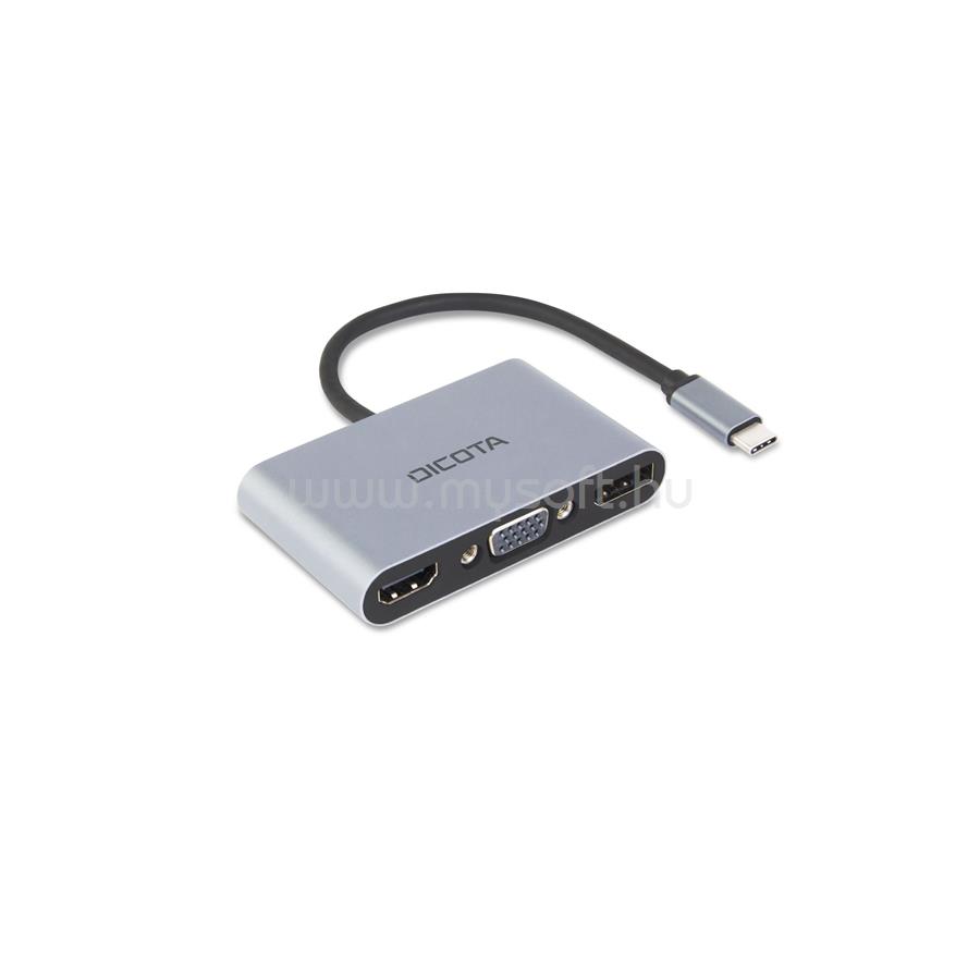 DICOTA USB-C Portable 5-in-1 Mini Docking Station 4K HDMI DP PD 100W