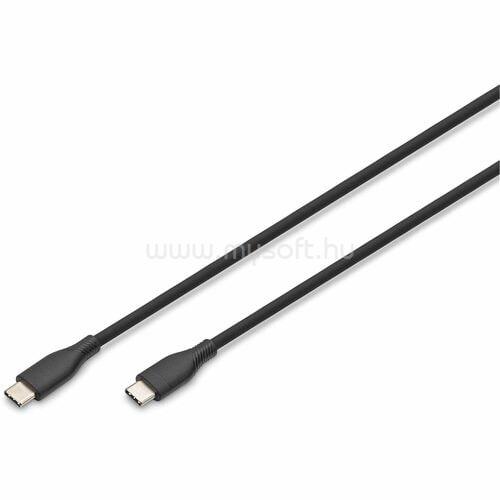 DIGITUS 0.5M USB-C TO USB-C CABLE BLACK SILICONE/60W POWER DELIVERY