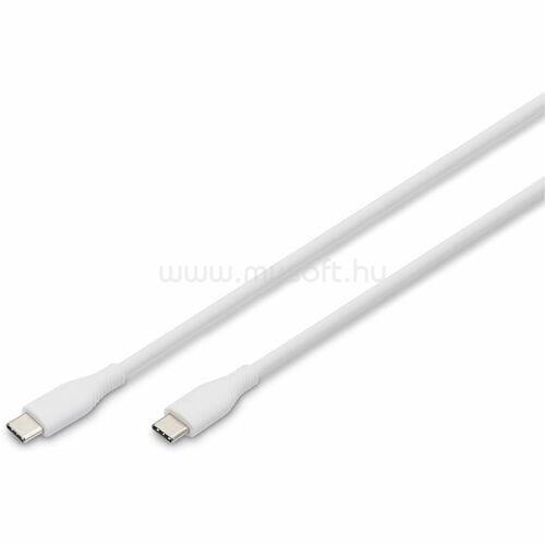 DIGITUS 0.5MUSB-C TO USB-C CABLE WHITE SILICONE/60W POWER DELIVERY