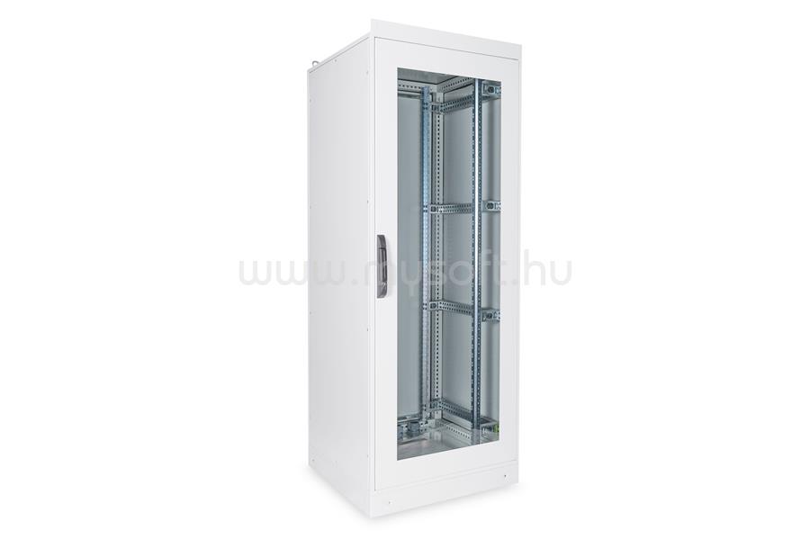 DIGITUS 19inch 42U 8/8 H2053xB800xT800mm üvegajtós szürke rack szekrény incl. 28 xSreew-Set up to 600KG