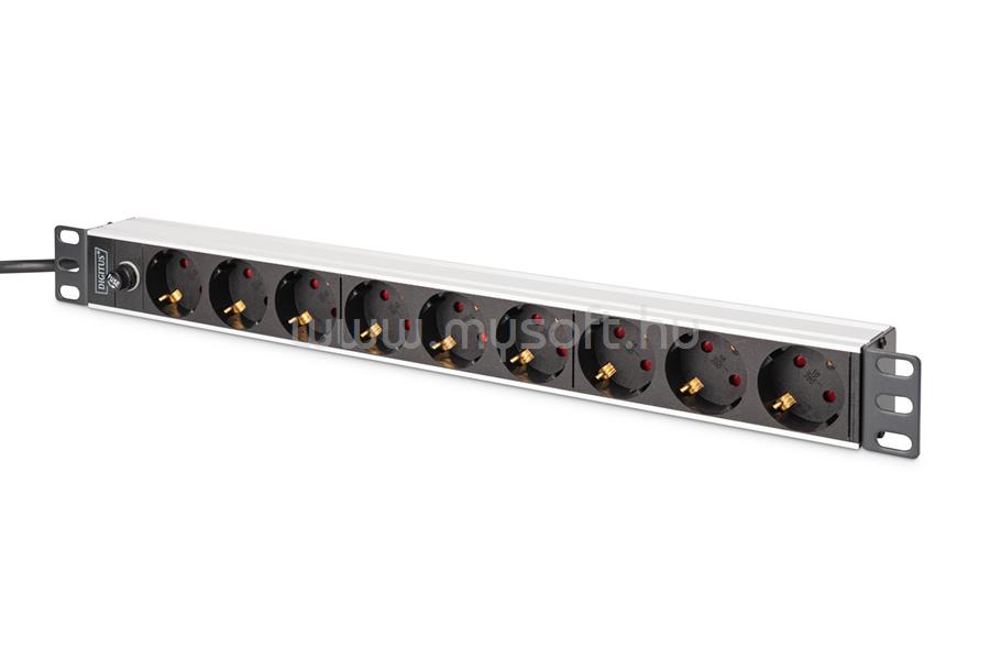 DIGITUS 1U ALUMINIUM PDU 9X SCHUKO RACKMOUNT IEC C14 PLUG NS