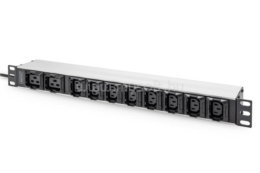 DIGITUS 1U ALUMINUM PDU RACKMOUNTABLE 8X C13 2X C19 16A IEC C20 PLUG NS