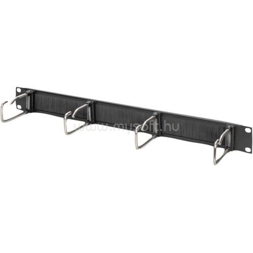 DIGITUS 1U CABL MANAGMPANEL W/BRUSH 4X STEEL RINGS 40X75MM BLK RAL 9005 NS