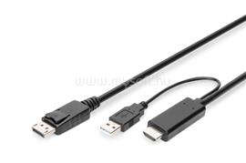 DIGITUS 2M HDMI TO DP ADAPTER CABLE 4K 30HZ EXTERNAL POWER VIA USB DIGITUS_AK-330111-020-S small