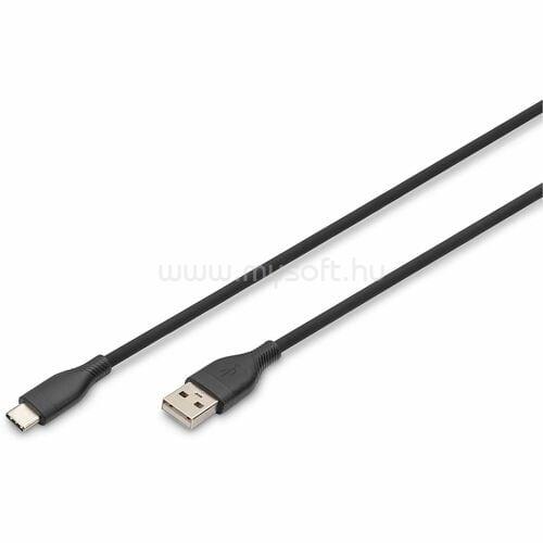 DIGITUS 2M USB-A TO USB-C CABLE BLACK SILICONE60W POWER DELIVERY