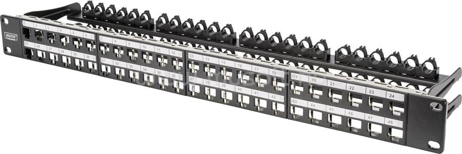 DIGITUS 48port 19" 1U fekete moduláris üres patch panel