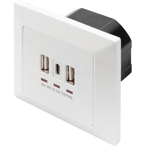 DIGITUS CHARGER BOX F.SMARTPHONE/TABLET 2XUSB 1XUSBTYPE-C 5V 3.1A NS