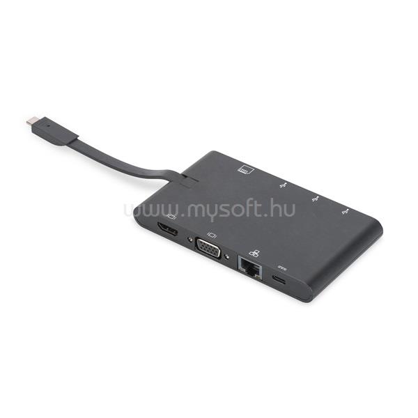 DIGITUS DA-70865 USB-C utazó 9 portos univerzális notebook dokkoló állomás