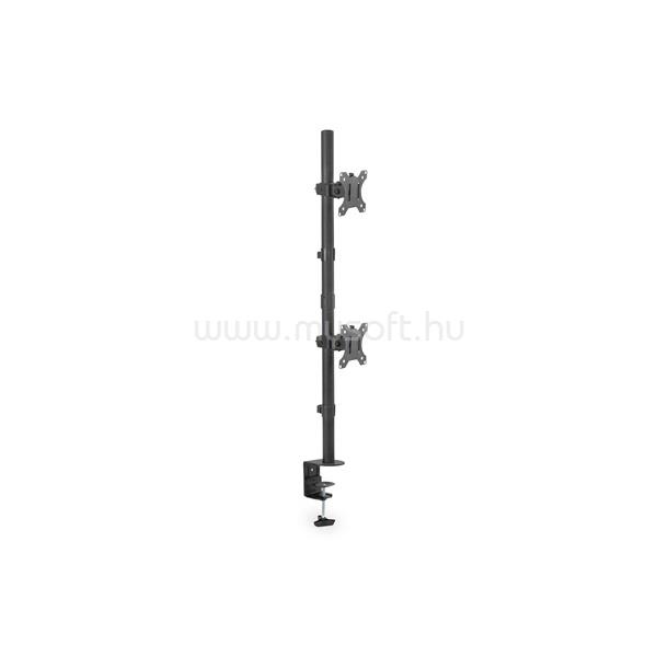 DIGITUS DA-90438 C-bilincses/gyűrűs univerzális (VESA 75 / 100) 2-es függőleges monitor tartó állvány (fekete)