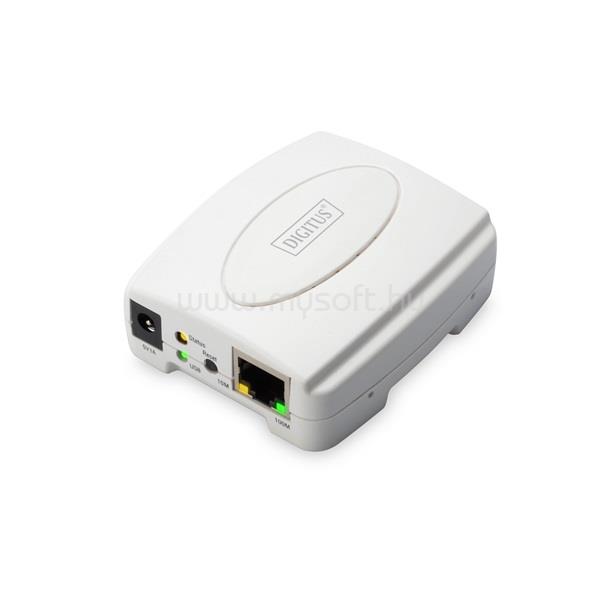 DIGITUS DN-13003-2 1x RJ45 Fast Ethernet USB 2.0 nyomtatószerver (fehér)