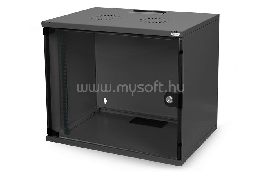 DIGITUS DN-19 07-U 19" 7U 420x600x450mm üvegajtós szürke fali rack szekrény