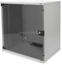 DIGITUS DN-19 12-U-S-1 19" 12U 595x540x400mm lapraszerelt üvegajtós szürke fali rack szekrény DIGITUS_DN-1912-U-S-1 small