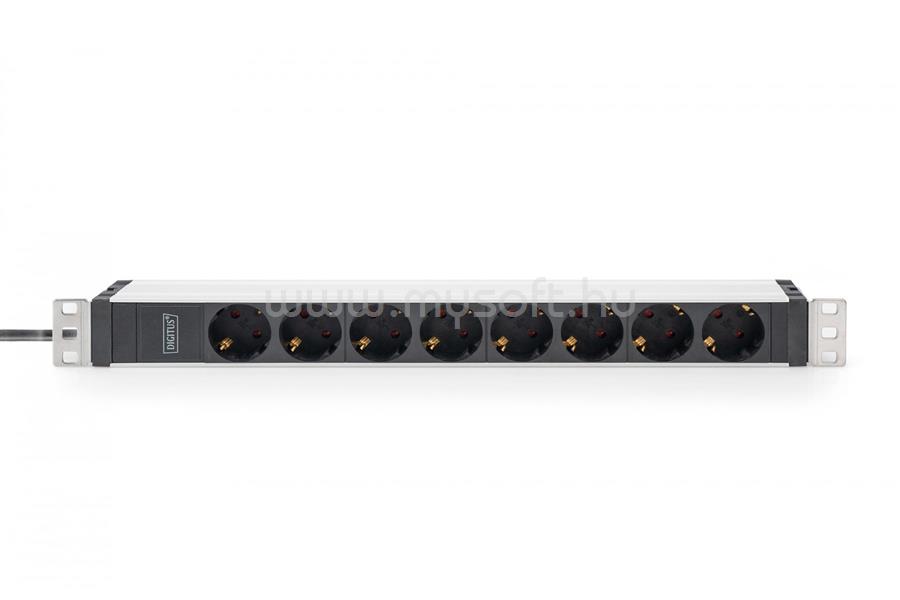DIGITUS DN-95428 1U rack alu 8 schuko dugaljas C20-as tápcsatlakozós hálózati elosztó