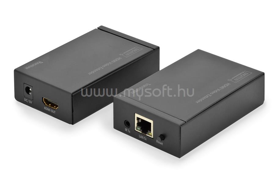 DIGITUS DS-55120 HDMI Cat5/Cat6 audió/videó jeltovábbító AV adó- és vevőegység