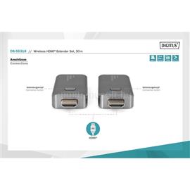 DIGITUS DS-55318 vezeték nélküli HDMI extender szett 50m (adó és vevőegység) DIGITUS_DS-55318 small