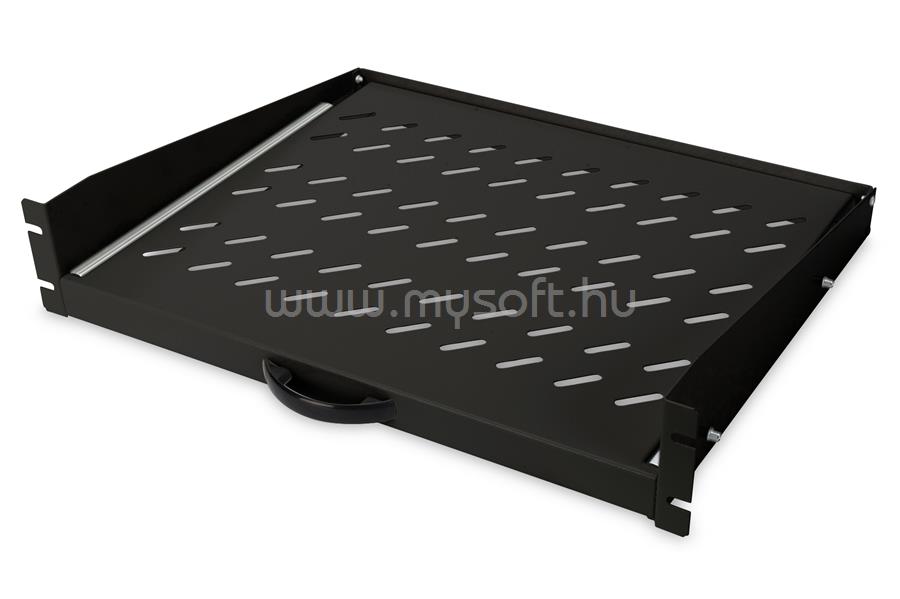 DIGITUS EXTENDIBLE SHELF FIXED MOUNTING 2U 450MM DEPTH UP TO 30KG BLACK NS