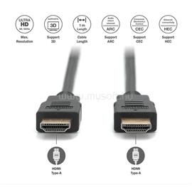 DIGITUS High Speed UHD 4K 30Hz 2.0 aranyozott Ethernet HDMI kábel 1m DIGITUS_AK-330107-010-S small