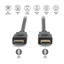 DIGITUS High Speed UHD 4K 3D 30Hz 2.0 aranyozott Ethernet HDMI kábel 5m DIGITUS_AK-330107-050-S small