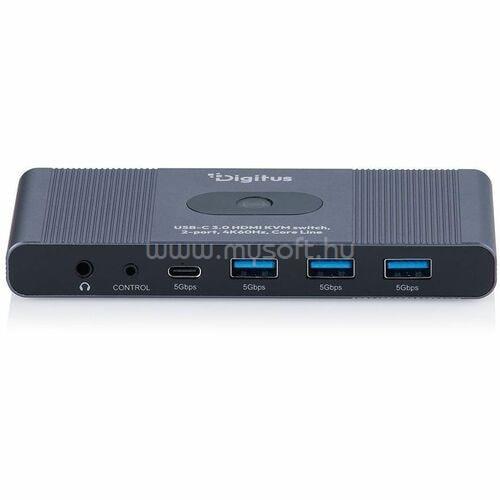 DIGITUS KVM SWITCH 2X1 HDMI 4K 60HZ 3X USB3.0 1X USB C CORE LINE
