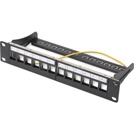 DIGITUS MODULAR PATCH PANEL SHIELD. 12-PORT 1U (10IN) BLACK NS DIGITUS_DN-91420 small