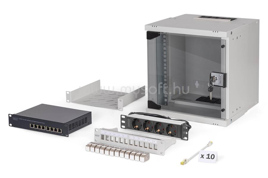 DIGITUS NETW-SET SOHO PRO 6HE  10GR 254MM WALLMOUNT + ACCESSORIES NS