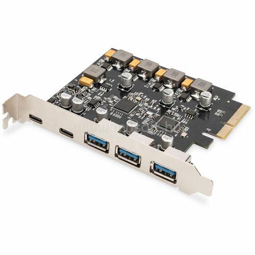DIGITUS PCIE CARD 2X USB-C + 3X USB A 5X SUPERSPEED 10GBPS