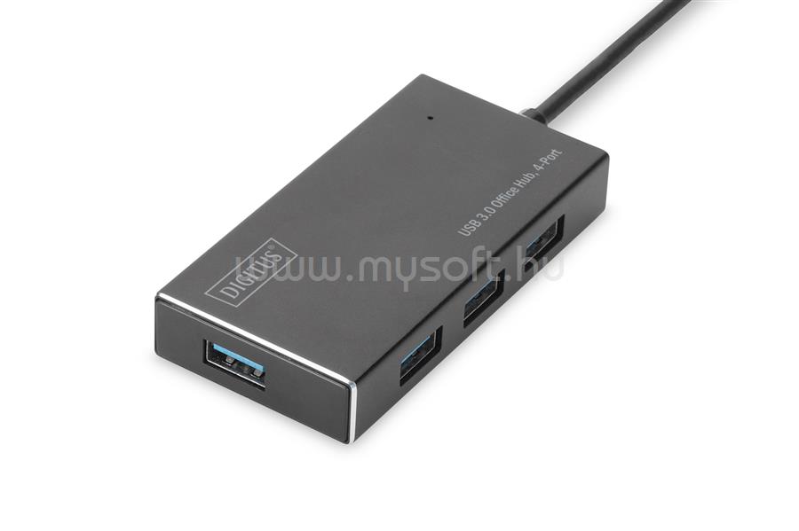 DIGITUS USB 3.0 Hub 4-port Incl. 5V/2A power supply Aluminium housing