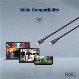 DIGITUS USB-C Silicone charging cable USB-C to USB-C USB 2.0 60W 1m Black DIGITUS_AK-300341-010-S small