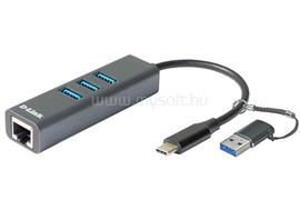 D-LINK DUB-2332 Átalakító USB-C + USB 3.0 + 3xUSB to Ethernet Adapter 1000Mbps DUB-2332 small