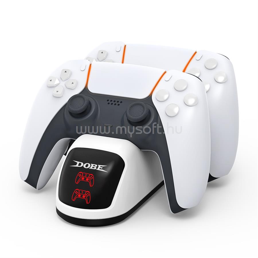 DOBE Playstation 5 Dual Sense/Edge dupla töltőállomás (fehér)