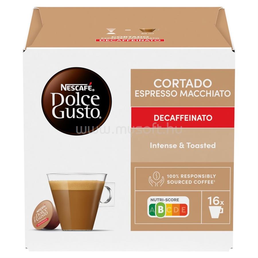 DOLCE GUSTO Kávékapszula, Nescafé Cortado, koffeinmentes 16db kapszula