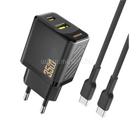 DUDAO DUDAO A27MAX hálózati töltő USB+Type-C aljzat 35W, PD gyorstöltő + Type-C kábel, FEKETE GP-190596 small