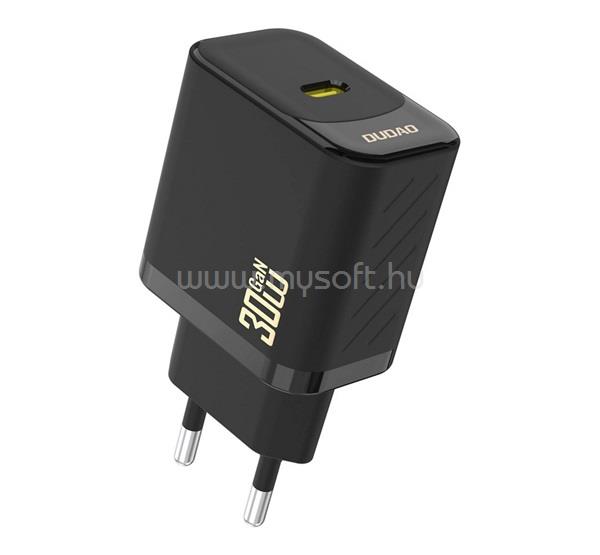 DUDAO DUDAO A27P hálózati töltő Type-C aljzat 30W, PD gyorstöltő, FEKETE