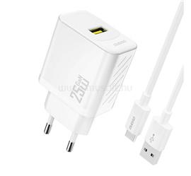 DUDAO DUDAO A27STEU hálózati töltő USB aljzat 25W, PD gyorstöltő + Type-C kábel, FEHÉR GP-190566 small