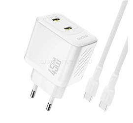 DUDAO DUDAO A28PCEU hálózati töltő 2 Type-C aljzat 45W, PD gyorstöltő + Type-C kábel, FEHÉR GP-193719 small
