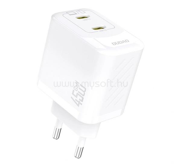 DUDAO DUDAO A28PEU hálózati töltő 2 Type-C aljzat 45W, PD gyorstöltő, FEHÉR