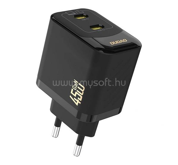 DUDAO DUDAO A28PEU hálózati töltő 2 Type-C aljzat 45W, PD gyorstöltő, FEKETE