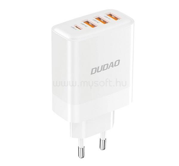 DUDAO DUDAO A5HEU hálózati töltő 3 USB+Type-C aljzat 20W, PD gyorstöltő 3.0, FEHÉR