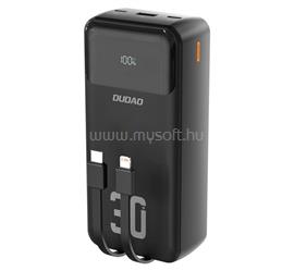 DUDAO DUDAO K15MAX vésztöltő USB+2 Type-C aljzat 30000mAh, LED kijelző + fix Type-C/lightning kábel, FEKETE GP-190780 small