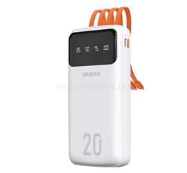 DUDAO DUDAO K6PRO+ vésztöltő Type-C aljzat 20000mAh, LED kijelző + fix USB/Type-C/lightning/microUSB kábel, FEHÉR GP-190674 small