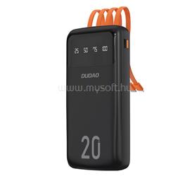 DUDAO DUDAO K6PRO+ vésztöltő Type-C aljzat 20000mAh, LED kijelző + fix USB/Type-C/lightning/microUSB kábel, FEKETE GP-190675 small