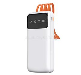 DUDAO DUDAO K6PRO vésztöltő Type-C aljzat 10000mAh, LED kijelző + fix USB/Type-C/lightning/microUSB kábel, FEHÉR GP-190611 small
