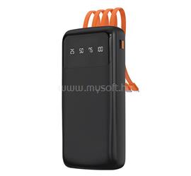 DUDAO DUDAO K6PRO vésztöltő Type-C aljzat 10000mAh, LED kijelző + fix USB/Type-C/lightning/microUSB kábel, FEKETE GP-190612 small
