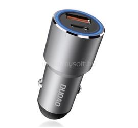 DUDAO DUDAO R4PQ autós töltő Type-C+USB aljzat 22.5W, LED fény, SÖTÉTSZÜRKE GP-190531 small