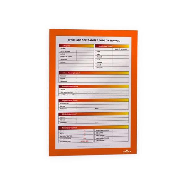 DURABLE Duraframe A4 2db narancssárga információs keret