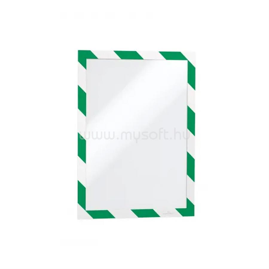 DURABLE Infókeret A4, öntapadó mágneses záródás 2 db/csomag, DuraframeR Security, zöld/fehér