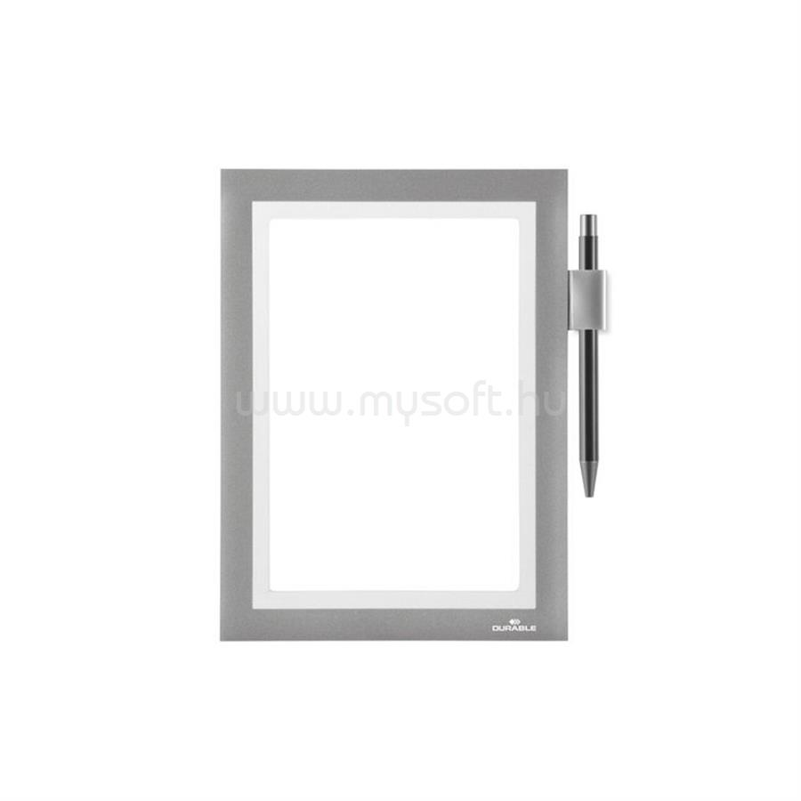 DURABLE Infókeret A5, öntapadó hátlap, mágneses záródás DuraframeR Note ezüst