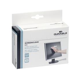 DURABLE Monitor tisztító kendő, száraz és nedves 10-10 db/csomag Screenclean Duo DURABLE_572102 small