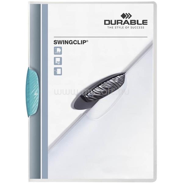 DURABLE Swingclip A4 30 lapos világos kék clip-mappa