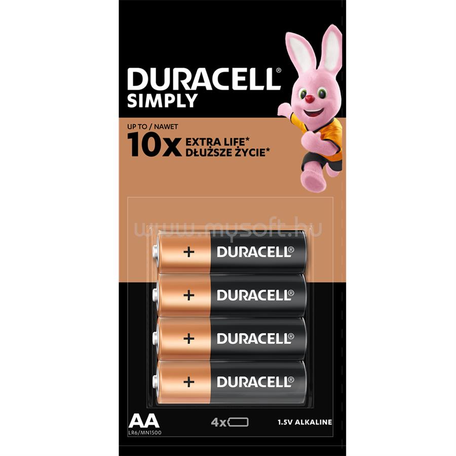 DURACELL AA alkálielem, 4db HBDC